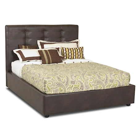 Queen Platform Bed with Upholsterd Headboard